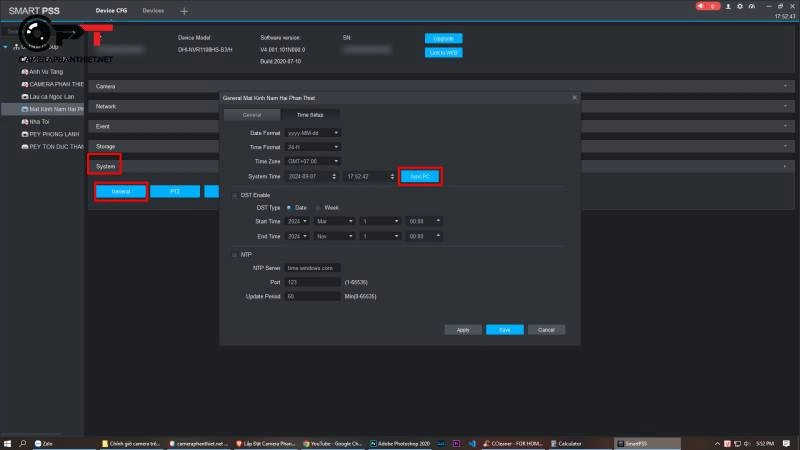 Chỉnh giờ camera dahua kbvision bằng phần mêm smartpss