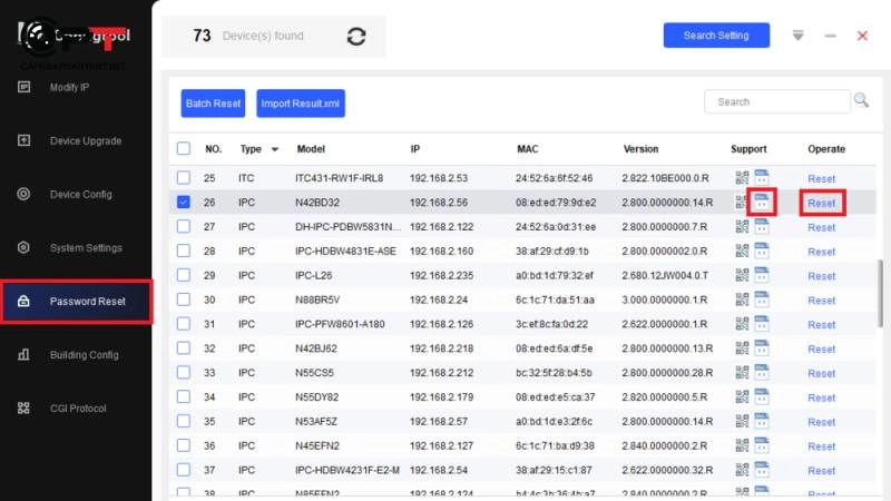 Reset mật khẩu camera dahua hoặc đầu ghi hình dahua bằng dahua config tool
